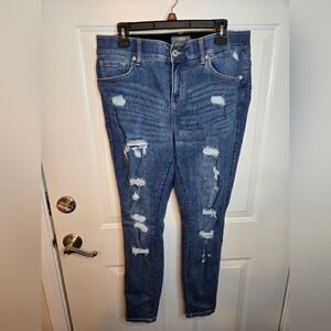 Torrid Distressed Blue Skinny Jeans